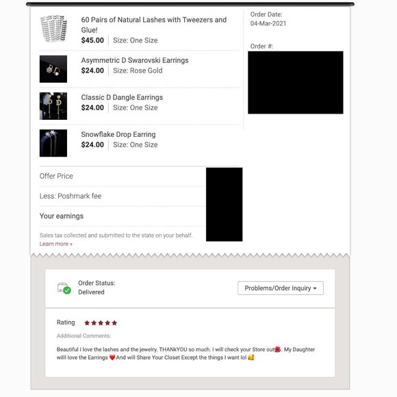 Snowflake Drop Earring - Picture 5 of 5